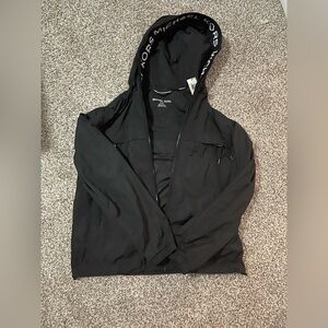 Michael Kors Black Zip-Front Hooded Jacket